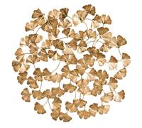 Decorazione da parete foglie in metallo dorata, 45x45 cm