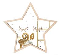 Decorazione da parete in acrilico, 1 confezione da 1 decalcomania a specchio con coniglio, orso, cervo, nuvole, stelle, decorazione leggera per la casa, soggiorno, camera da letto, cameretta dei