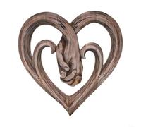 Decorazione da parete in legno a forma di cuore realizzata per una tranquilla fiducia nell'espressione interna e nella narrazione spaziale (tipo A, 27 x 26 cm)