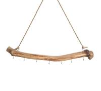Decorazione da parete in legno naturale - Organizer per gioielli da appendere a rami, ganci integrati, legno stagionato, appendiabiti rustico multiuso per sciarpe, cappelli e chiavi