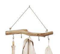 Decorazione da parete in legno naturale - Organizer per gioielli da appendere a rami, ganci integrati, legno stagionato, appendiabiti rustico multiuso per sciarpe, cappelli e chiavi