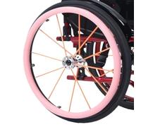 Decorazione da parete in macramè, Copertura for sedia a rotelle sportiva con ruota posteriore, anelli di spinta in silicone for sedia a rotelle, copricerchi for ruote di sedie a rotelle(Pink,22in)