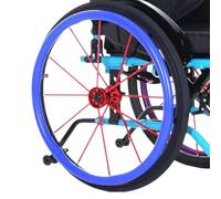 Decorazione da parete in macramè, Copertura for sedia a rotelle sportiva con ruota posteriore, anelli di spinta in silicone for sedia a rotelle, copricerchi for ruote di sedie a rotelle(Blue,24in)
