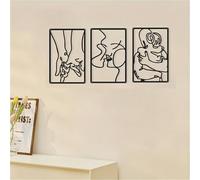 Decorazione da Parete in Metallo 3 Pezzi Disegno di Una Donna Astratta Linea Femminile Decorazione da Camera da Letto Sculture da Parete di Una Donna per Bagno E Soggiorno - 21,6 X 33 Cm