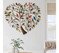 Decorazione da parete in metallo con albero colorato a forma di cuore per soggiorno, camera da letto, decorazione da parete dell'albero della vita