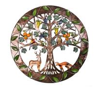 Decorazione da parete in metallo con albero vibrante per la casa, in mostra disegni creativi di animali per un'atmosfera vivace