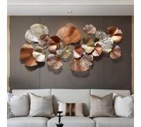 Decorazione da parete in metallo con foglia di ginkgo 3D, foglie di ginkgo fatte a mano in metallo, scultura da appendere a parete, decorazione for la casa, for soggiorno, camera da letto, oro