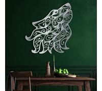 Decorazione da parete in metallo con lupo, decorazione da parete in metallo, testa di lupo, arte da parete in metallo, arte da parete in metallo 3D, cartello in metallo con lupo, decorazione da parete