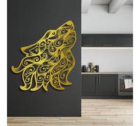 Decorazione da parete in metallo con lupo, decorazione da parete in metallo, testa di lupo, arte da parete in metallo, arte da parete in metallo 3D, cartello in metallo con lupo, decorazione da parete