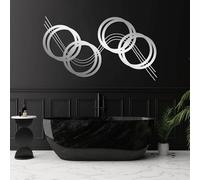 Decorazione da Parete in Metallo con Motivo Geometrico Rotondo, Decorazione da Parete Astratta di metà secolo, Opera d'Arte Geometrica, Scultura Moderna per la casa, Soggiorno, Camera da Letto,