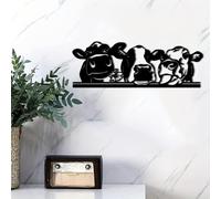 Decorazione da Parete in Metallo con Tre Mucche Scultura da Parete Astratta Decorazione per La Casa per Soggiorno Camera da Letto Bagno Cucina Esterno - 30 * 10,5 Cm (30 * 10,5 Cm)