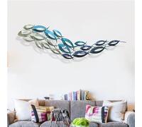 Decorazione da parete in metallo cristiano, pesce, 3D costiero, mare, oceano, pesce in metallo, decorazione parete, scuola di pesca, decorazione parete, conchiglie, sculture da parete, 150X38 cm