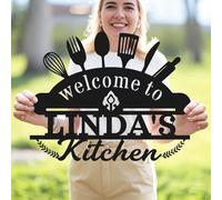 Decorazione da parete in metallo da cucina personalizzata - Cartello rustico personalizzato per sala da pranzo, cucina, stile fattoria, perfetto per l'inaugurazione della casa