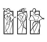 Decorazione da parete in metallo da donna astratta femminile linea metallica arte minimalista in metallo arte da parete per soggiorno camera da letto ufficio studio decorazioni da parete, nero