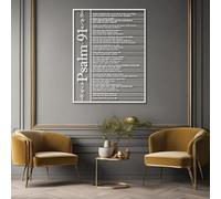 Decorazione da Parete in Metallo, Decorazione con versetti della Bibbia, Decorazione con versetti della Bibbia Salmo 91, Ispirazione Cristiana, Decora