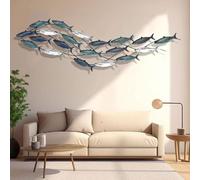 Decorazione da Parete in Metallo, Decorazione da Appendere a Forma di Pesce 3D, Grande Ferro Blu, Oceano costiero, Mare, Pesce in Metallo, Decorazione da Parete, per Soggiorno, Camera da Letto