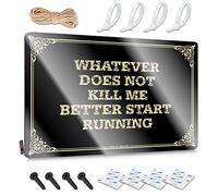 Decorazione da parete in metallo Decore per camera stile vintage | Whatever Does Not Kill Me Better Start Running Americana Soft Area Home Decor (20 x 30 cm)