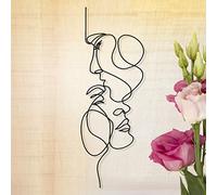 Decorazione da parete in metallo, linea d'amore, decorazione per la casa, cartello da parete, decorazione per interni ed esterni, arte minimalista (35 x 100 cm)