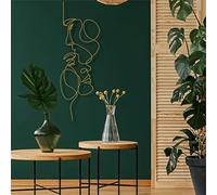 Decorazione da parete in metallo, linea d'amore, decorazione per la casa, cartello da parete, decorazione d'interni, decorazione per interni ed esterni, arte minimalista, oro (35 x 100 cm)