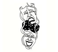 Decorazione da Parete in Metallo Maschere Teatrali Commedie E Tragedie Decorazione per Home Theater Decorazione da Parete per Soggiorno Scultura da Parete in Ferro per Esterni 15,75X6,81 Pollici