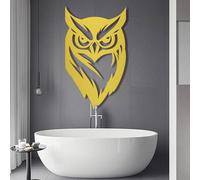 Decorazione da Parete in Metallo Moderna e Minimalista a Forma di Gufo, per Interni ed Esterni, Grande Giardino (Oro 17" x 28" / 42,70 cm)
