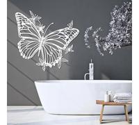 Decorazione da Parete in Metallo Moderna e Minimalista, Farfalla, Natura, Grande Opera d'Arte da Appendere alle pareti sopra Il Letto, Regalo (Bianco 26"x30"|65x76cm)