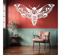 Decorazione da Parete in Metallo Moderna e Minimalista, Motivo: falena della Morte, Teschio Gotico, Regalo di inaugurazione della casa per Halloween, Soggiorno, Camera da Letto (bi