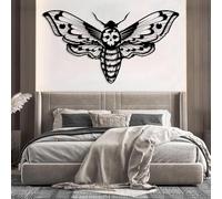 Decorazione da Parete in Metallo Moderna e Minimalista, Motivo: falena della Morte, Teschio Gotico, Regalo di inaugurazione della casa per Halloween, Soggiorno, Camera da Letto (ne