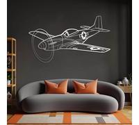 Decorazione da Parete in Metallo, Moderna e Minimalista, Raffigurante Aerei da Caccia, aeroplani, Aeroplano dell'aeronautica Militare, Pilota a Tema Aviazione, da Appendere alla ca