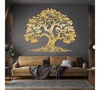 Decorazione da Parete in Metallo Moderna e Minimalista, Ramo dell'albero della Vita per la Natura, Cartello da Appendere in Stile Fattoria, Soggiorno (Oro 1 19"L x 15" W)
