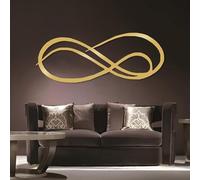 Decorazione da Parete in Metallo Moderna e Minimalista, Simbolo dell'infinito, Astratto, da Appendere alla Camera da Letto, al Soggiorno, Come Regalo di Nozze (Oro 47x121 cm)