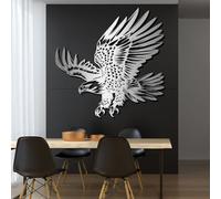 Decorazione da parete in metallo raffigurante un'aquila americana calva, grande opera d'arte in metallo raffigurante un animale patriottico, scultura d'arte moderna, decorazione per la casa per s