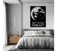 Decorazione da parete in metallo, supereroe sotto la stessa luce di luna, decorazione da parete in metallo, poster del film di supereroi, idea regalo per l'inaugurazione della casa, grande arte da