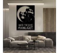 Decorazione da parete in metallo, supereroe sotto la stessa luce di luna, decorazione da parete in metallo, poster del film di supereroi, idea regalo per l'inaugurazione della casa, grande arte da