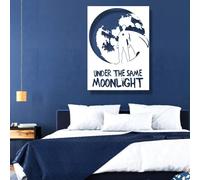 Decorazione da parete in metallo, supereroe sotto la stessa luna, decorazione da parete in metallo, poster del film di supereroi, idea regalo per l'inaugurazione della casa, grande arte da parete in