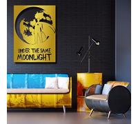 Decorazione da parete in metallo, supereroe sotto la stessa luna, decorazione da parete in metallo, poster del film dei supereroi, idea regalo per l'inaugurazione della casa, grande arte da parete in