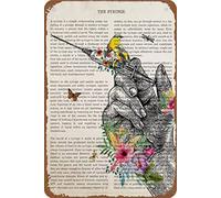 Decorazione da parete in metallo vintage nostalgico 20,3 x 30,5 cm, siringa con stampa floreale, decorazione da parete in latta nostalgica, arte medica, infermiera, regalo di laurea, decorazione per
