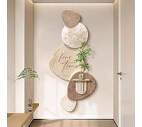 Decorazione da parete in rilievo, quadro 3D con vaso per piante idroponiche | Texture 3D artigianale, vaso idroponico integrato, design 侘寂, ideale per salotto e ingresso(Color D,36x80cm)