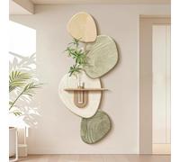 Decorazione da parete in rilievo, quadro 3D con vaso per piante idroponiche | Texture 3D artigianale, vaso idroponico integrato, design 侘寂, ideale per salotto e ingresso(Color B,55x120cm)