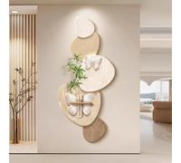 Decorazione da parete in rilievo, quadro 3D con vaso per piante idroponiche | Texture 3D artigianale, vaso idroponico integrato, design 侘寂, ideale per salotto e ingresso(Color C,36x80cm)