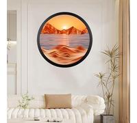 Decorazione da parete in vetro 3D con sabbia mobile, paesaggio marino profondo, rotazione a 360°, per un'atmosfera rilassante a casa, ufficio o in una galleria.