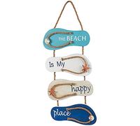 Decorazione da Parete Infradito, Pantofole in Legno da Appendere, Accessori Casa Marini, Ornamento da Parete Infradito in Legno con Design Nautico da Spiaggia, per Soggiorno, Camera Letto, Ristorante