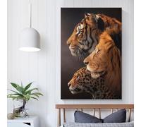 Decorazione da parete "Le Bestie" per corridoio e scale, tela decorativa rustica per bagno, 60 x 90 cm
