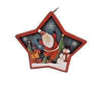 Decorazione Da Parete Legno A Stella Natalizia Babbo Natale PoloNord IdeaRegalo