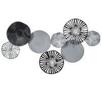 Decorazione da parete moderna da parete in ferro nero e grigio fatta a mano 78 x