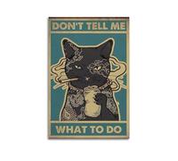 Decorazione da parete moderna su tela, poster estetico per la casa, poster con gatto ribelle carino e curativo che aggiunge divertimento infantile alla cameretta dei bambini, arte 50 x 75 cm, senza