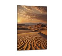 Decorazione da parete moderna su tela, poster estetico per la casa, poster con paesaggio, deserto, tramonto, decorazione maestosa atmosfera, pittura creatore, 30 x 45 cm, con cornice