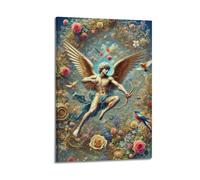Decorazione da parete moderna su tela, poster religioso con Cupido il dio dell'amore solenne e sacro che aggiunge un'atmosfera solenne alle sale di preghiera, arte 40 x 60 cm, stile cornice