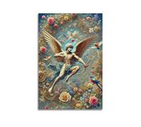 Decorazione da parete moderna su tela, poster religioso con Cupido il dio dell'amore solenne e sacro che aggiunge un'atmosfera solenne alle sale di preghiera, arte 40 x 60 cm, senza cornice