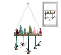 Decorazione da parete natalizia, stringa di luci a LED con campanellini colorati in metallo, decorazione per le vacanze della fattoria, per soggiorno, ingresso, camino, sfondo per feste e riunioni